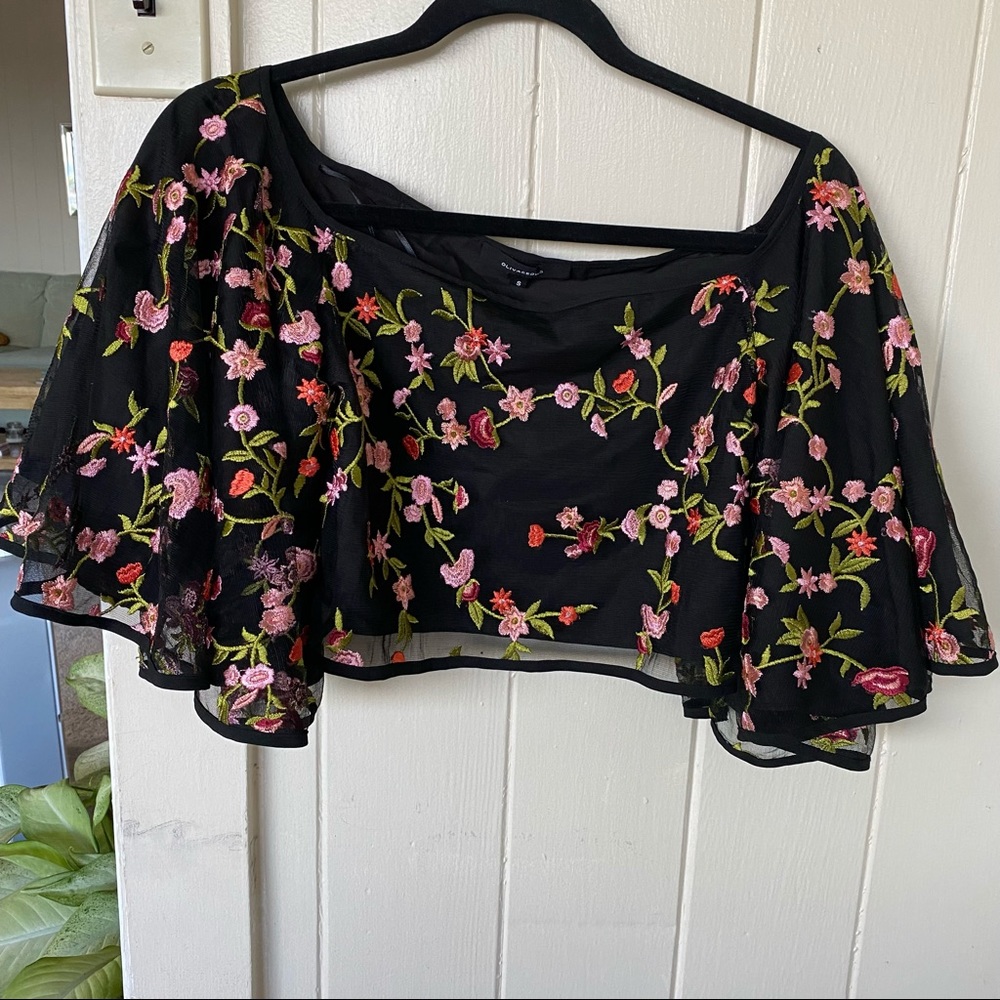 Off the shoulder embroidered top